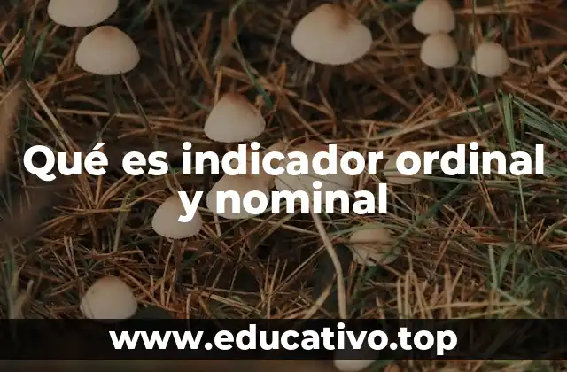 Qué es indicador ordinal y nominal