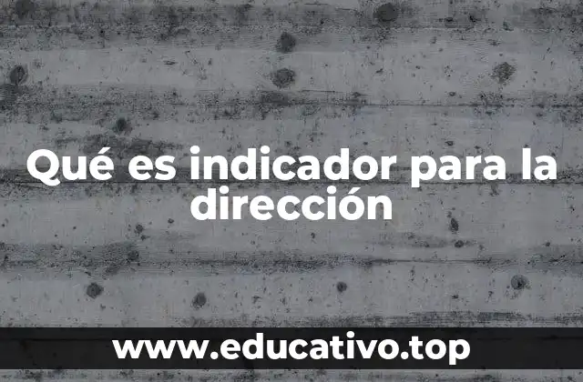 Qué es indicador para la dirección