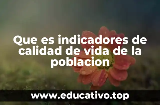 Que es indicadores de calidad de vida de la poblacion