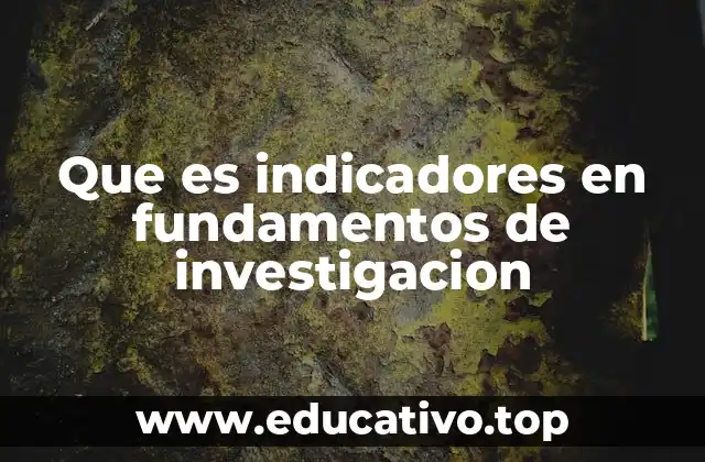 Que es indicadores en fundamentos de investigacion