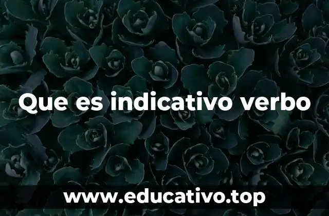 Que es indicativo verbo