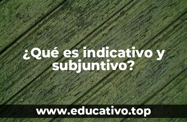¿Qué es indicativo y subjuntivo?