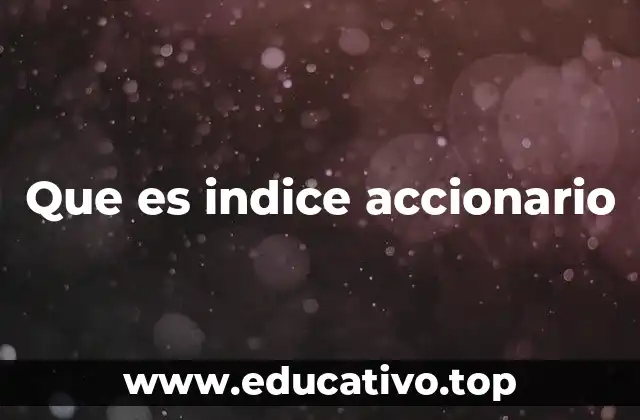 Que es indice accionario