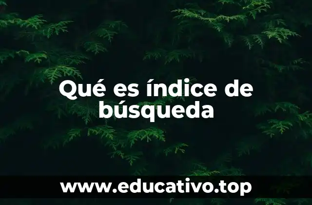 Qué es índice de búsqueda