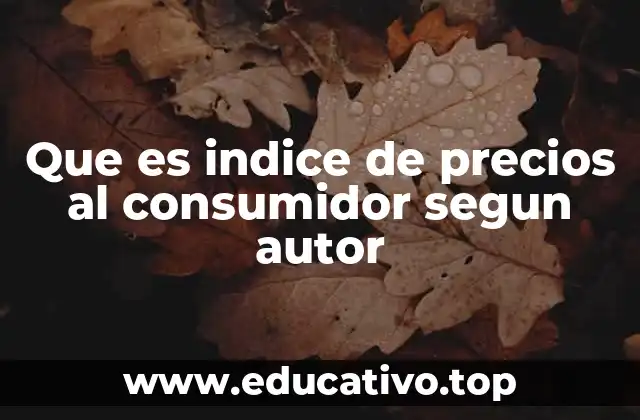Que es indice de precios al consumidor segun autor