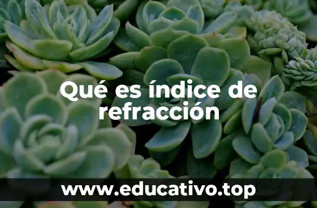 Qué es índice de refracción