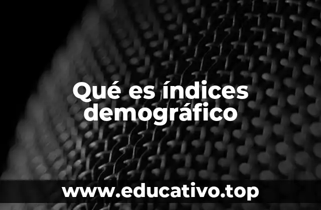 Qué es índices demográfico