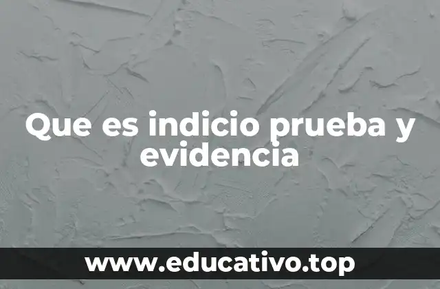 Que es indicio prueba y evidencia