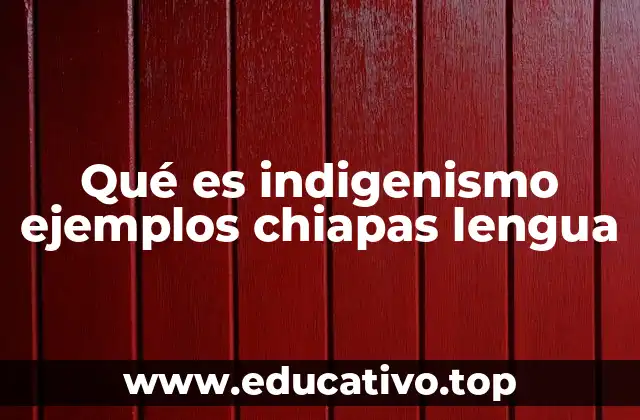 Qué es indigenismo ejemplos chiapas lengua