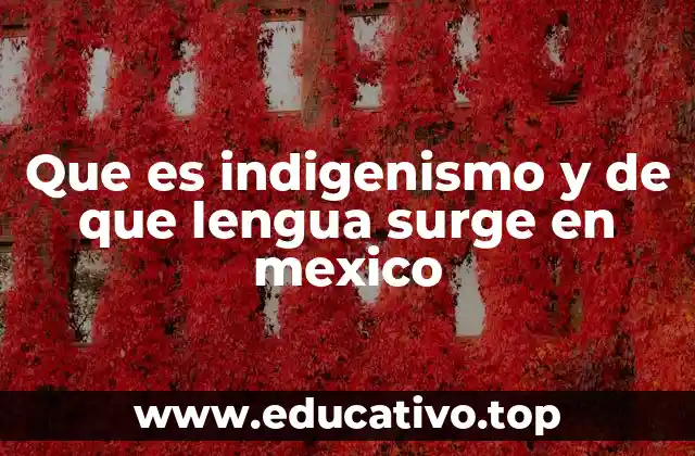 Que es indigenismo y de que lengua surge en mexico