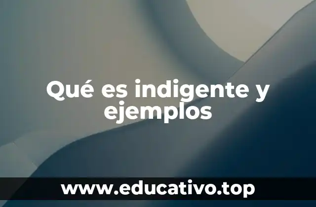 Qué es indigente y ejemplos