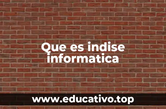 Que es indise informatica