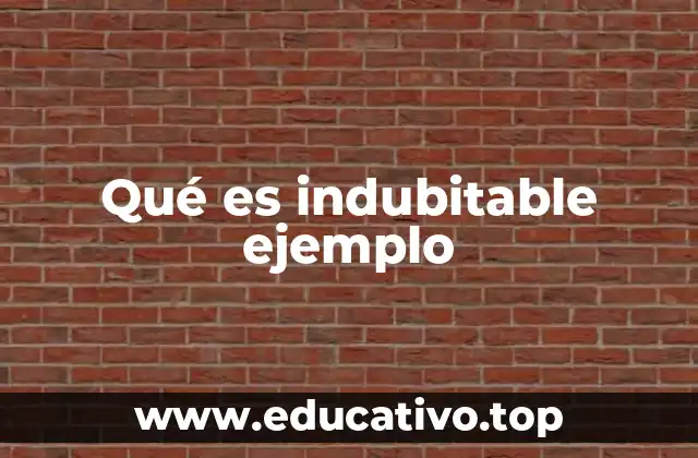 Qué es indubitable ejemplo