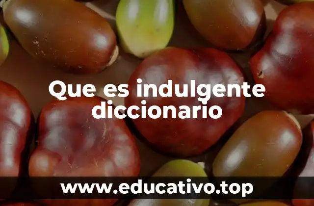 Que es indulgente diccionario