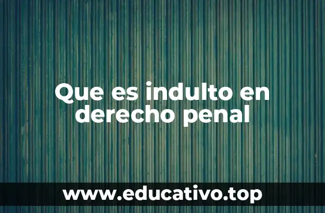 Que es indulto en derecho penal