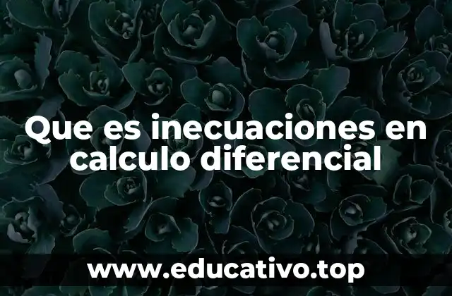 Que es inecuaciones en calculo diferencial