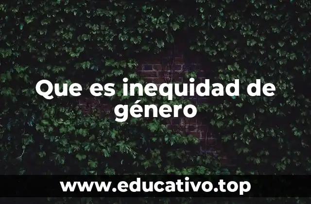 Que es inequidad de género