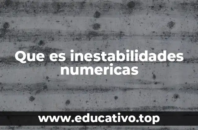Que es inestabilidades numericas