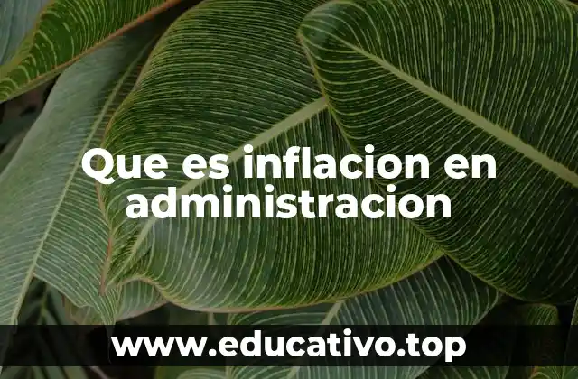 Que es inflacion en administracion