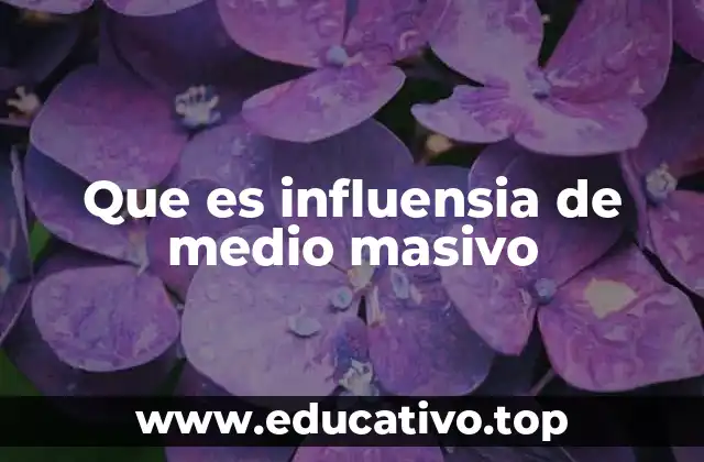 Que es influensia de medio masivo