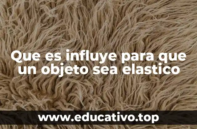 Que es influye para que un objeto sea elastico