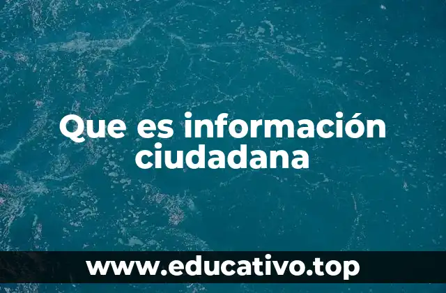Que es información ciudadana