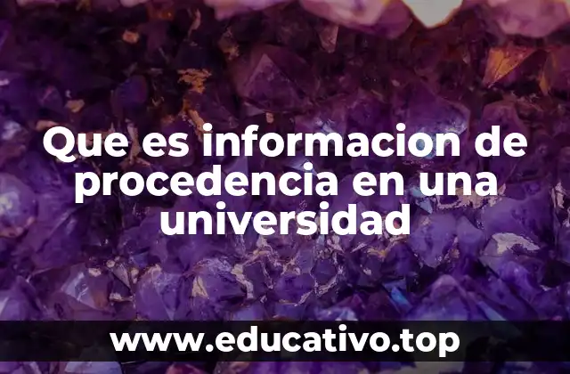 Que es informacion de procedencia en una universidad