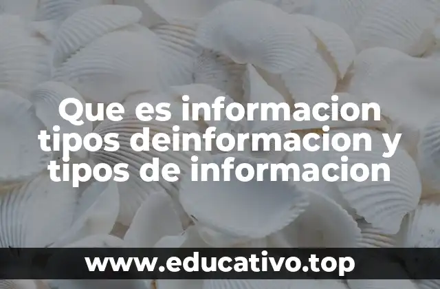 Que es informacion tipos deinformacion y tipos de informacion