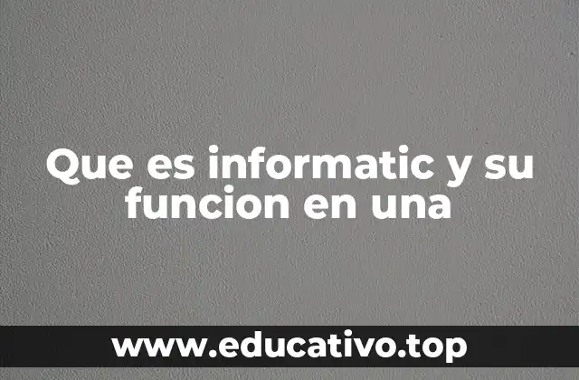 Que es informatic y su funcion en una