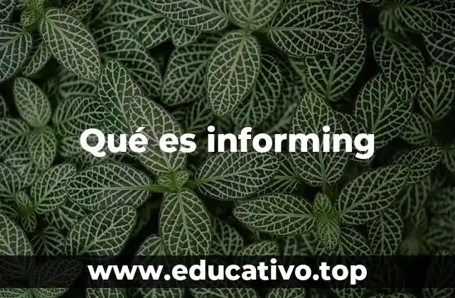 Qué es informing