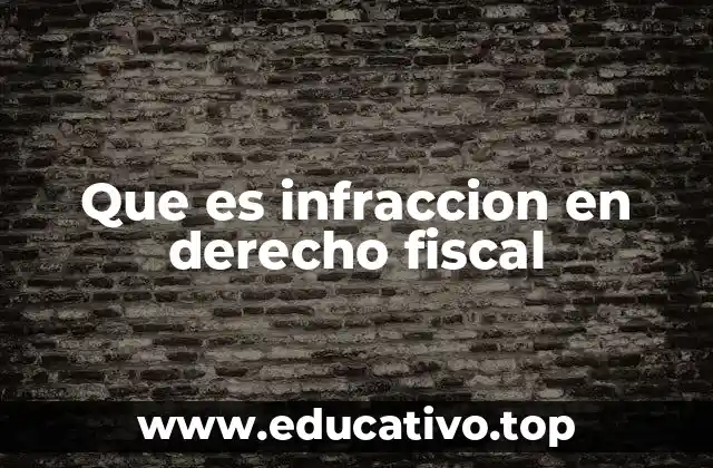 Que es infraccion en derecho fiscal