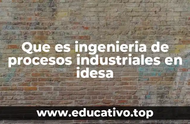Que es ingenieria de procesos industriales en idesa