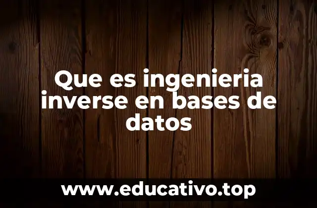 Que es ingenieria inverse en bases de datos