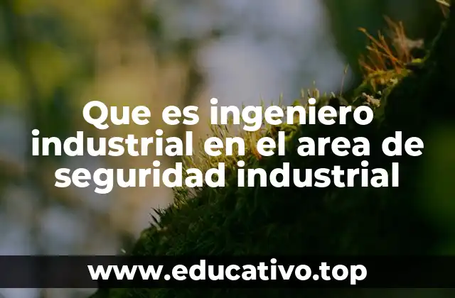 Que es ingeniero industrial en el area de seguridad industrial
