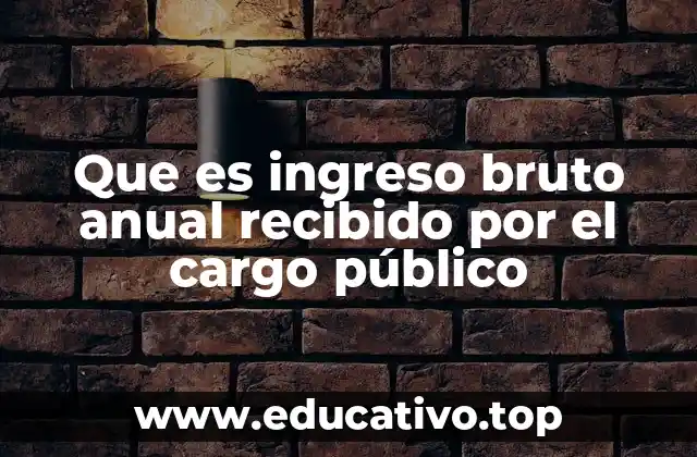 Que es ingreso bruto anual recibido por el cargo público