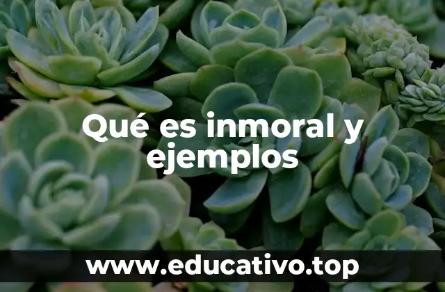 Qué es inmoral y ejemplos