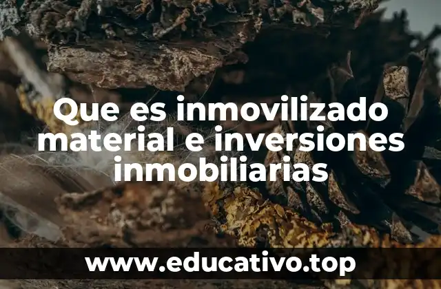 Que es inmovilizado material e inversiones inmobiliarias