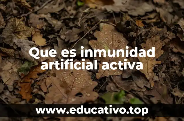 Que es inmunidad artificial activa