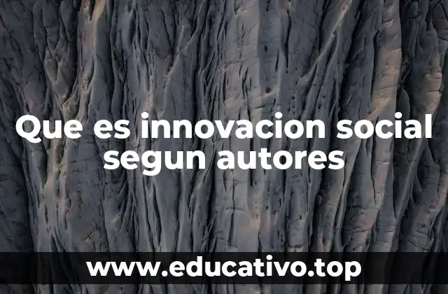 Que es innovacion social segun autores
