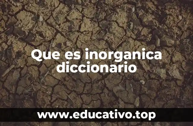 Que es inorganica diccionario