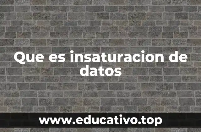 Que es insaturacion de datos