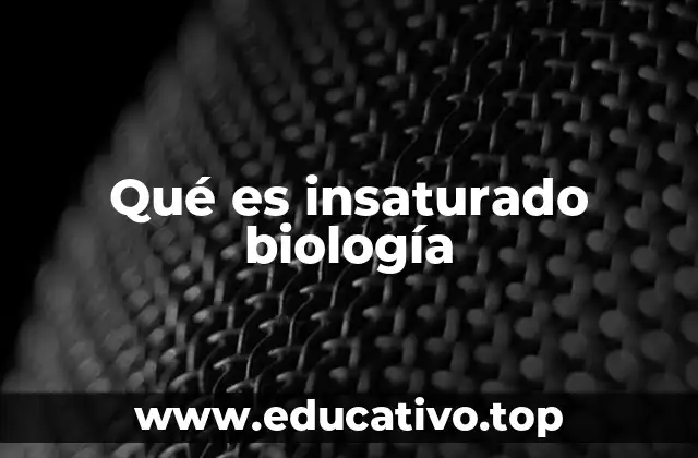 Qué es insaturado biología