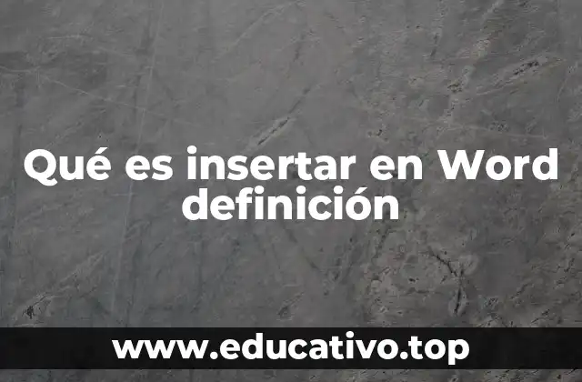 Qué es insertar en Word definición