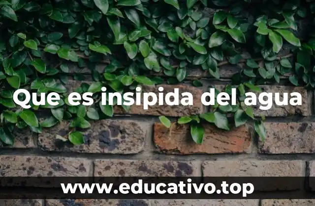 Que es insipida del agua
