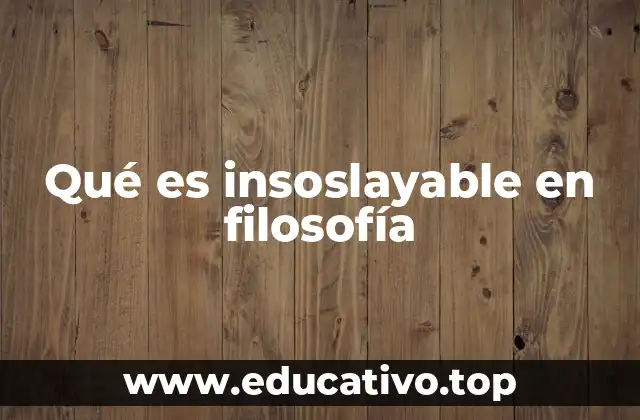 Qué es insoslayable en filosofía