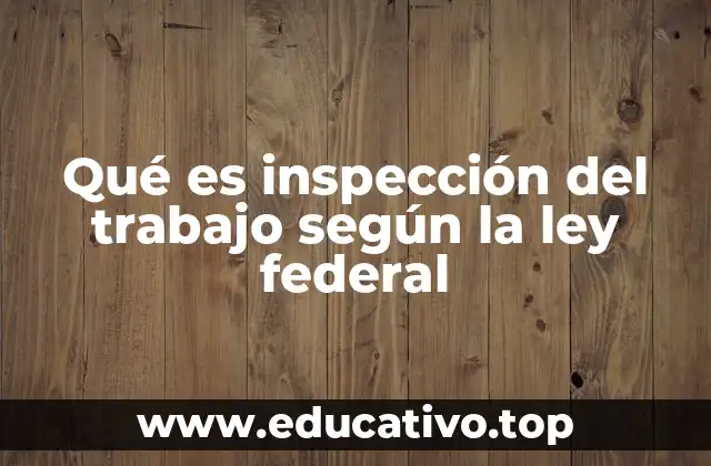Qué es inspección del trabajo según la ley federal