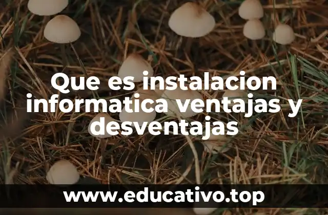 Que es instalacion informatica ventajas y desventajas