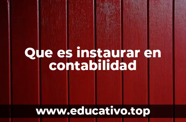 Que es instaurar en contabilidad