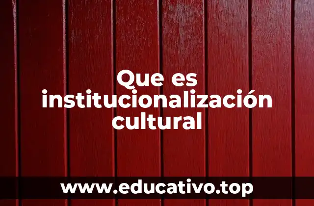 Que es institucionalización cultural