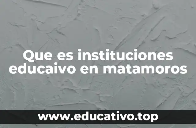 Que es instituciones educaivo en matamoros